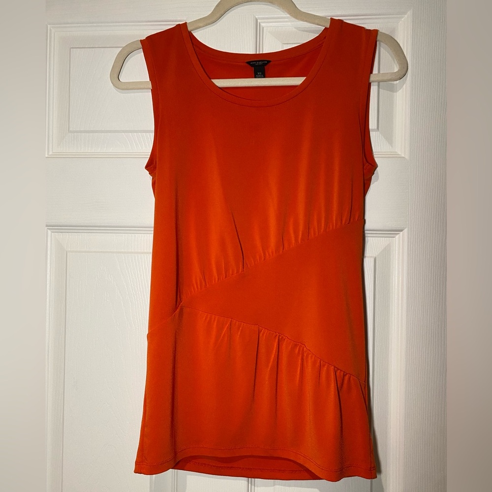 Ann Taylor Sleeveless Top with Asymmetrical Triangle Design